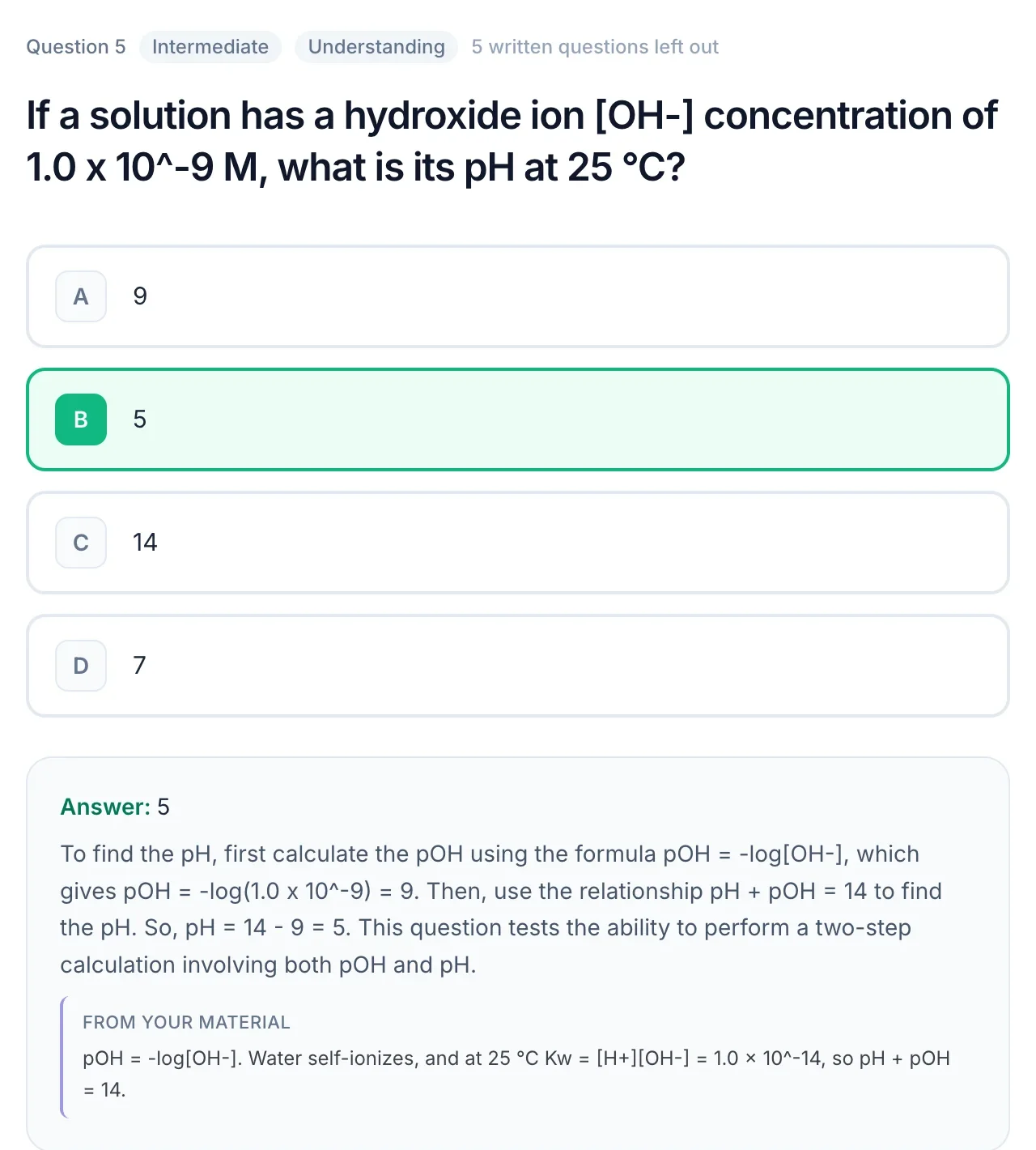 A QuerySpark practice question with the correct answer and an explanation